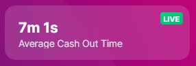 The average cash out time