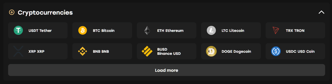 Fairspin Currency Choice Dialog