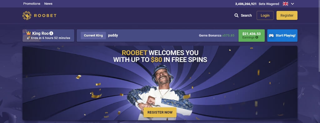 Ein Screenshot von Roobet.com