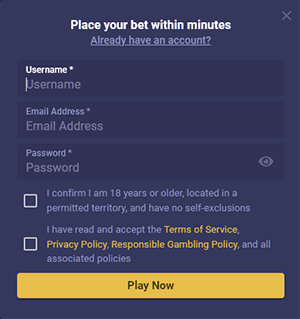 The Sign-Up Dialog